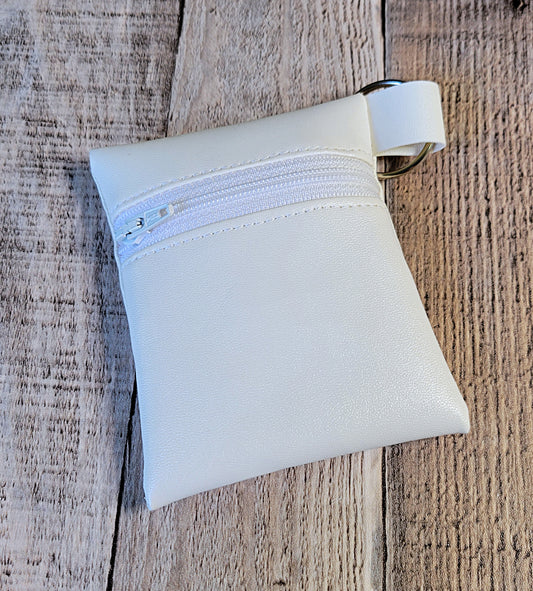 Minibolsitas de piel sintética con cremallera y llavero