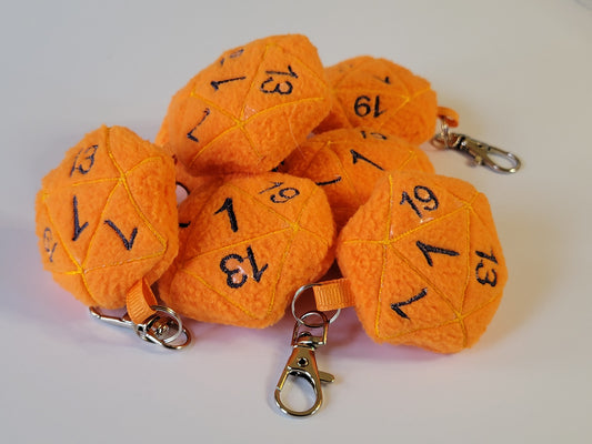Llaveros de peluche con dados D20