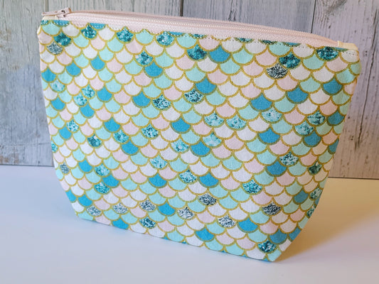 Bolsa con cremallera de pie con escamas de sirena