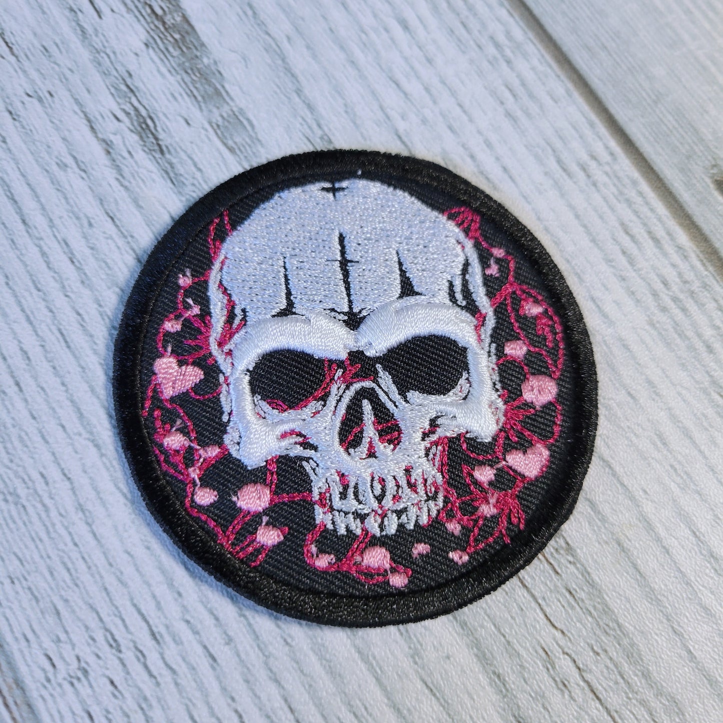 Skull Floral Iron-on Patch
