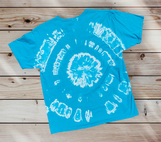 Camiseta grande para hombre con diseño Aqua Target con efecto tie-dye inverso