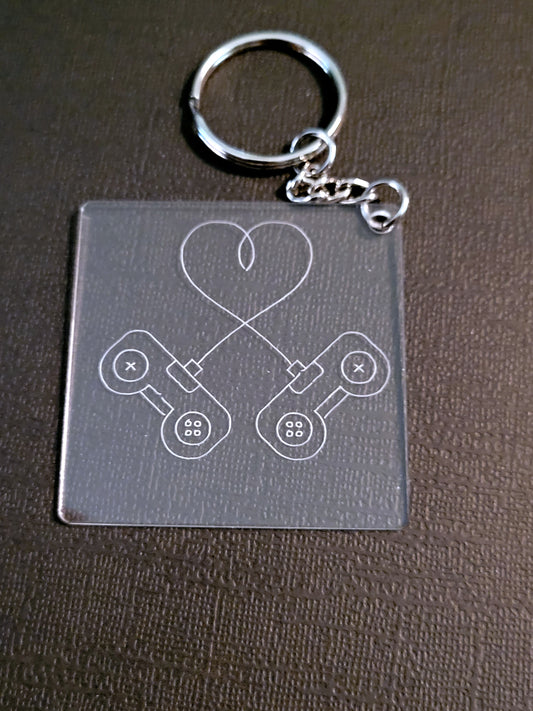 Llaveros acrílicos grabados con temática de videojuegos