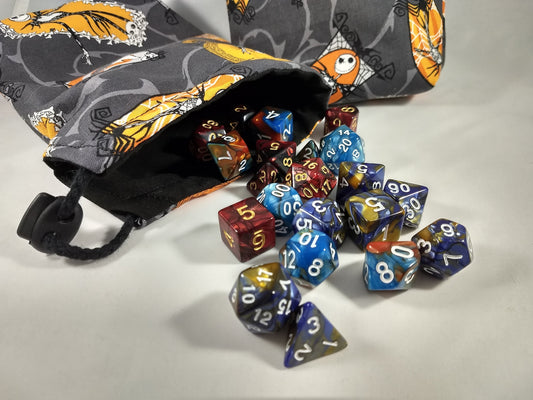 Bolsa de dados reversible con cordón pequeña de Jack Skellington