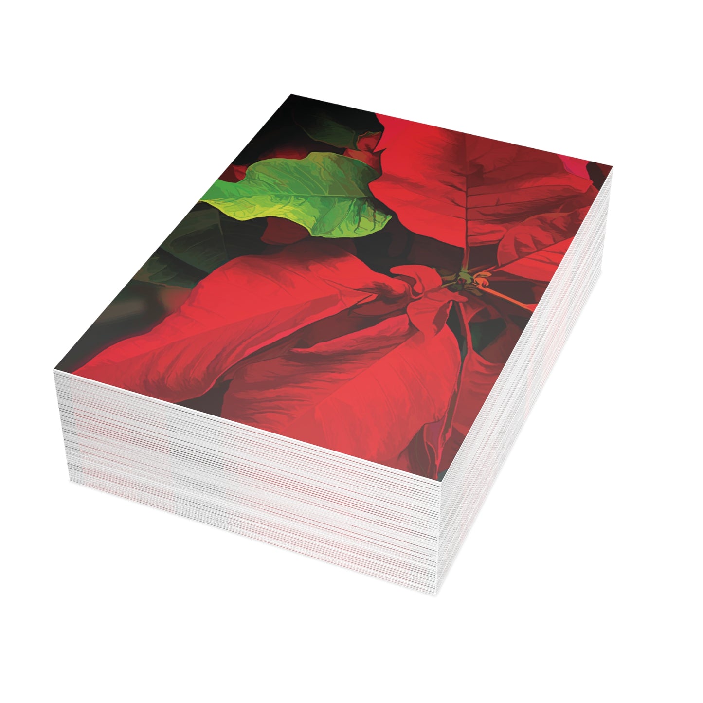 Poinsettia Blank Greeting Cards