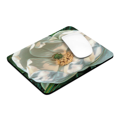 Mouse pad with floral design on a white background