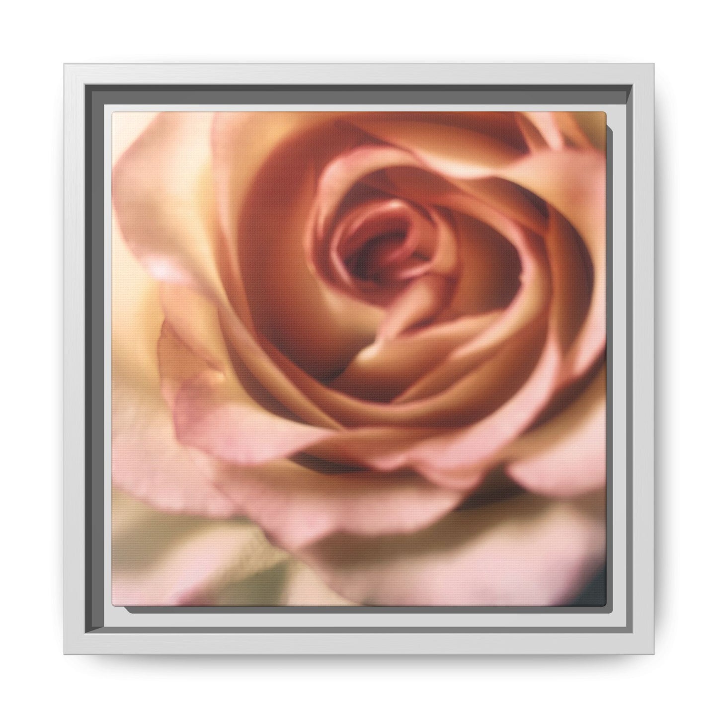 Romance Pink Rose Matte Framed Canvas
