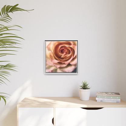 Romance Pink Rose Matte Framed Canvas