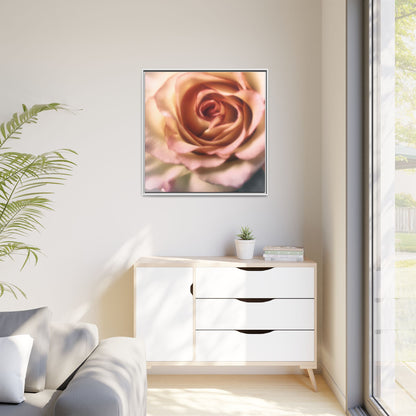 Romance Pink Rose Matte Framed Canvas