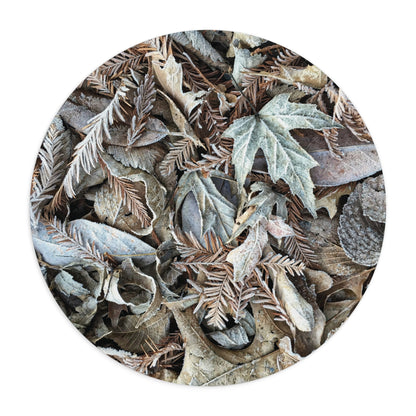 Frosty Leaves Mouse Pad