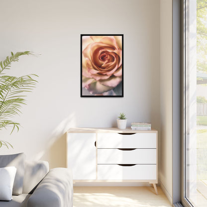 Romance Pink Rose Matte Framed Canvas