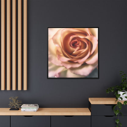 Romance Pink Rose Matte Framed Canvas