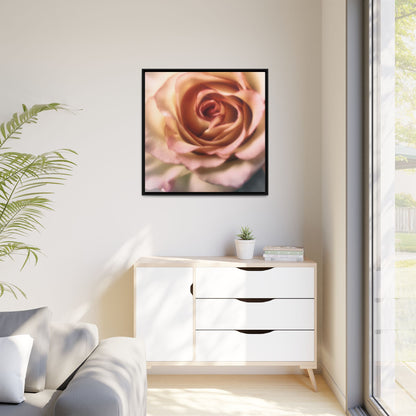 Romance Pink Rose Matte Framed Canvas