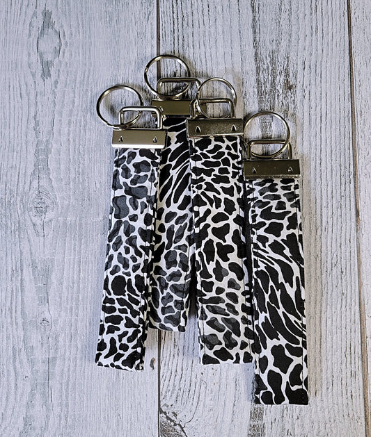 Spotted Animal Print Fabric Keychain