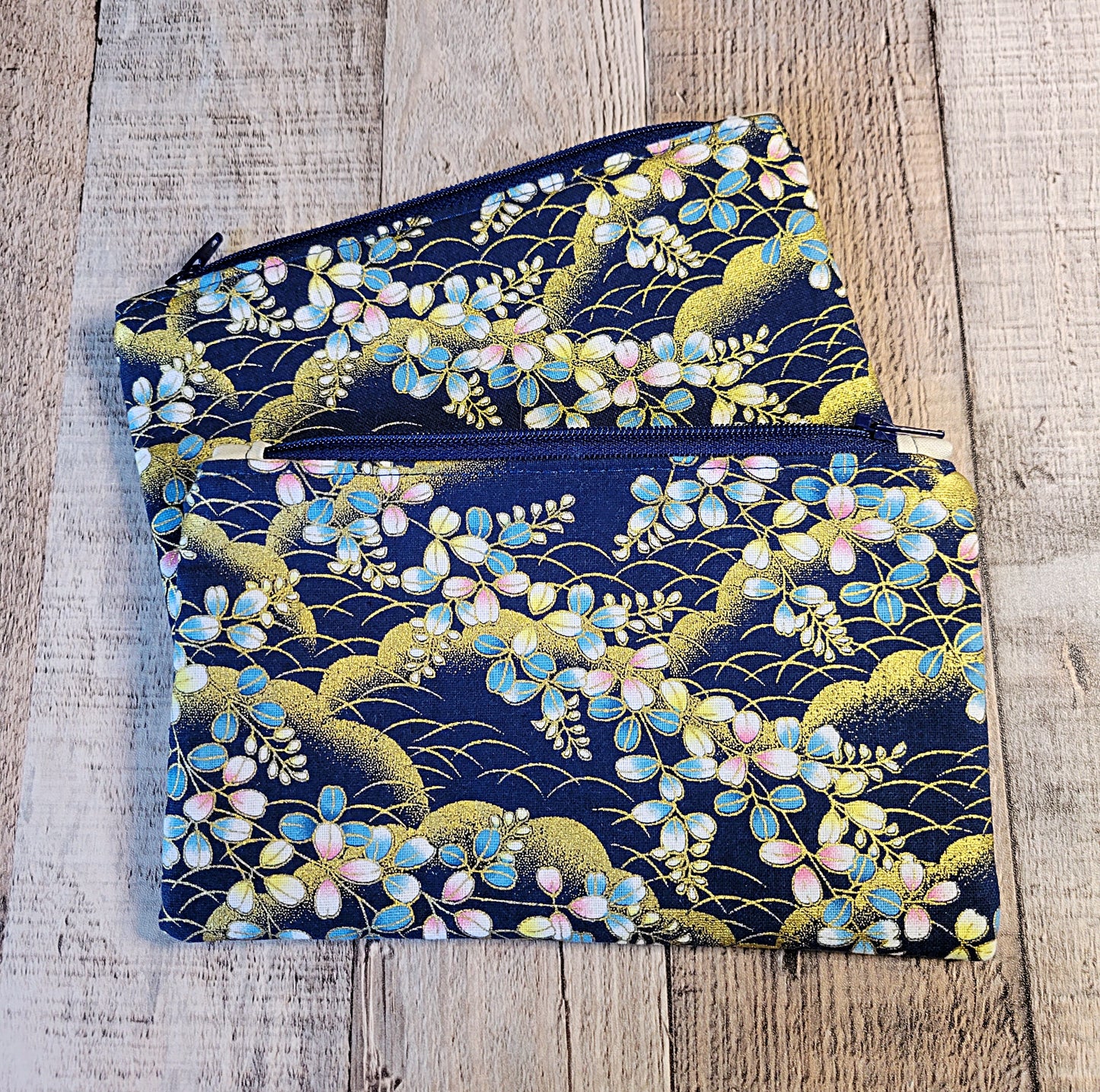 Asian Fabric Zippered Pouches