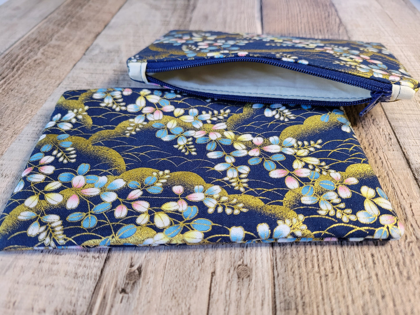 Asian Fabric Zippered Pouches