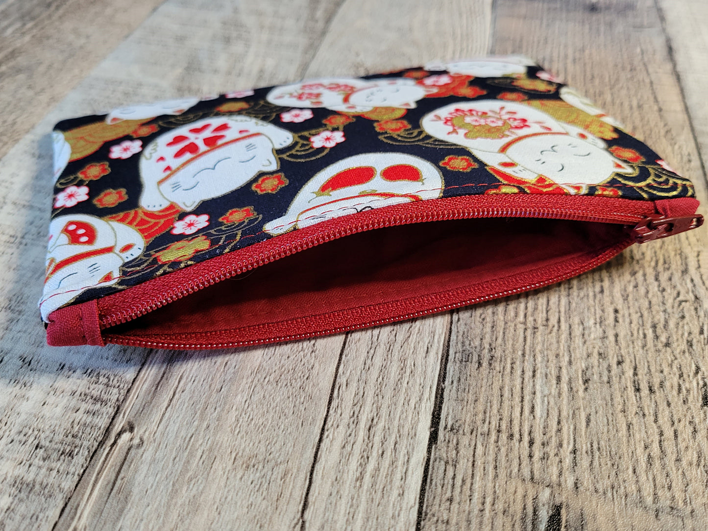 Asian Fabric Zippered Pouches