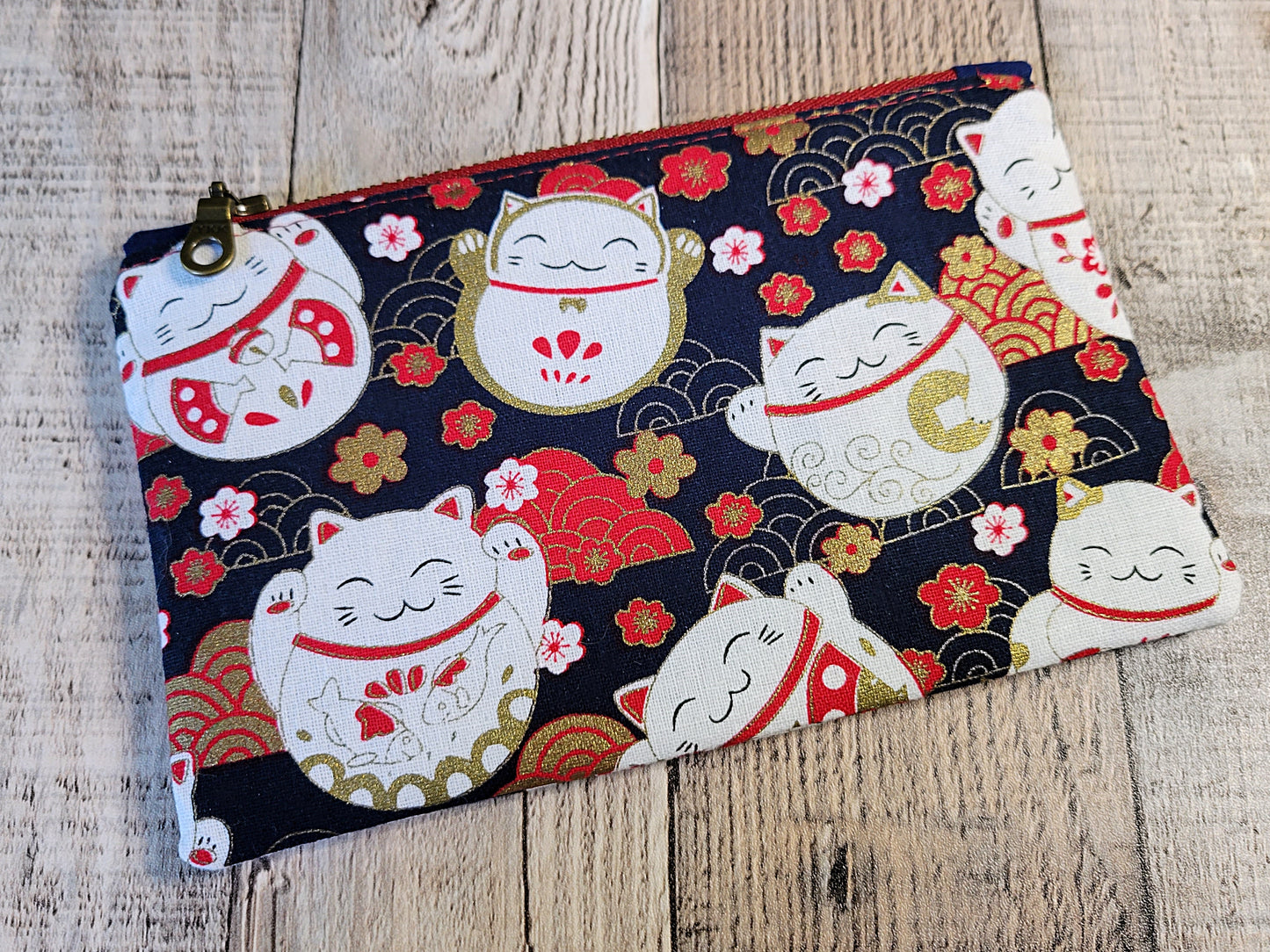 Asian Fabric Zippered Pouches