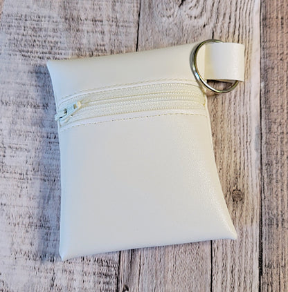 Minibolsitas de piel sintética con cremallera y llavero