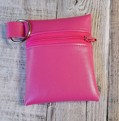Minibolsitas de piel sintética con cremallera y llavero