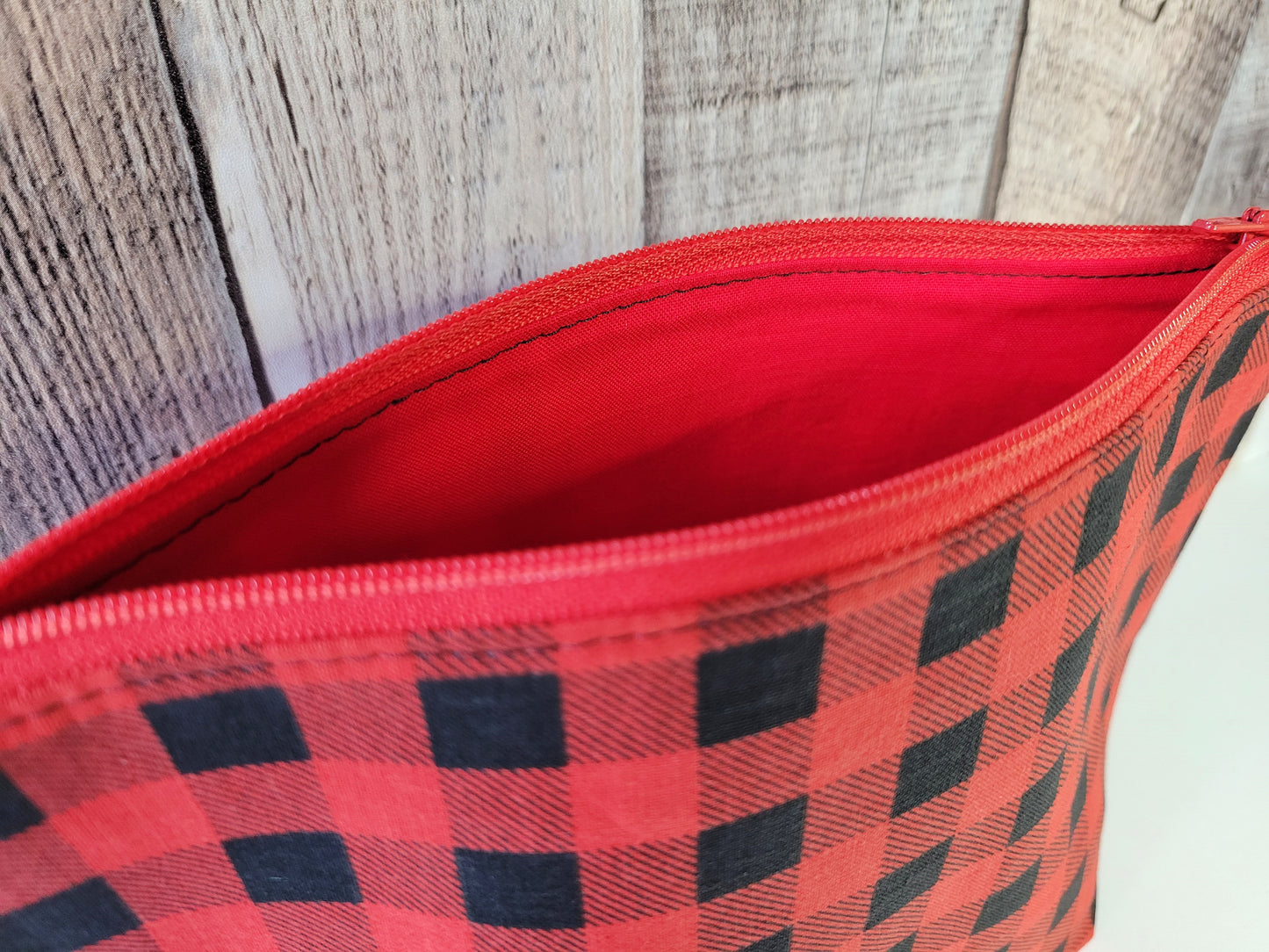 Buffalo Plaid Standing Zipper pouch