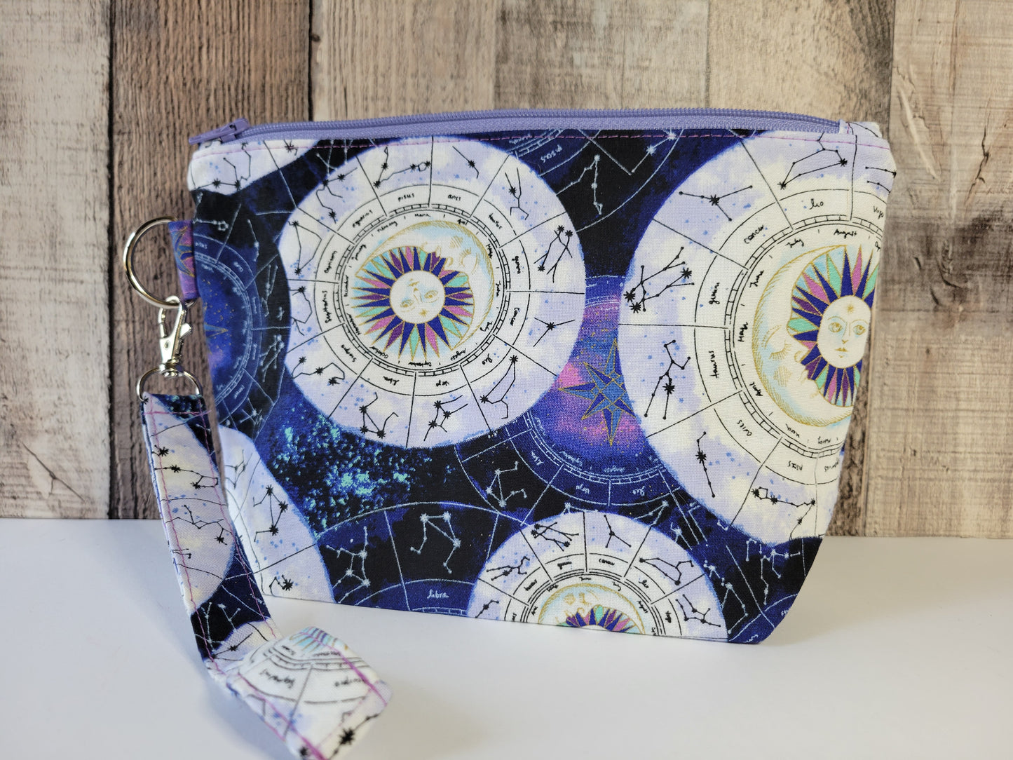 Celestial Chart Zipper Pouch with Wrist Strap