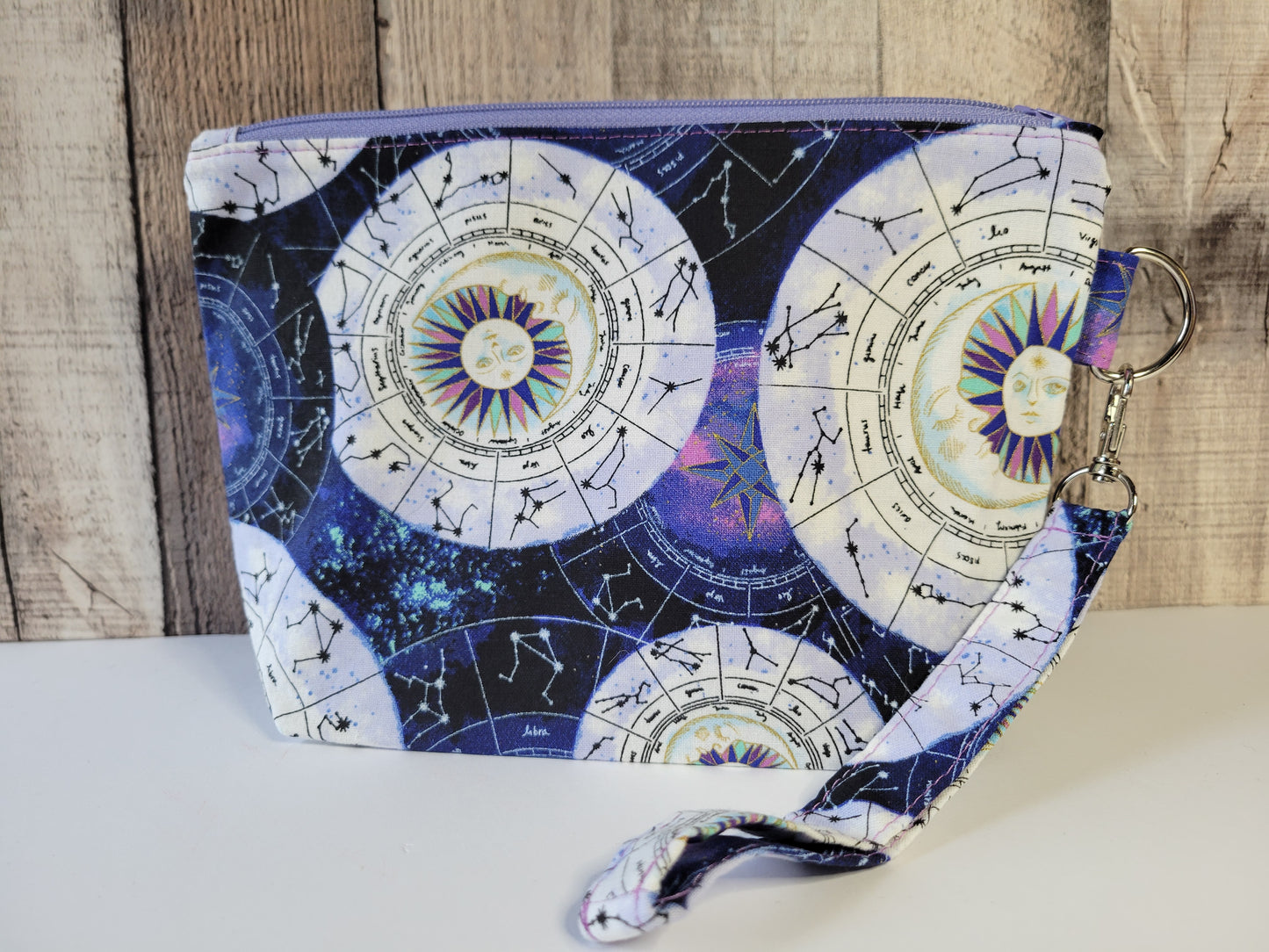 Celestial Chart Zipper Pouch with Wrist Strap