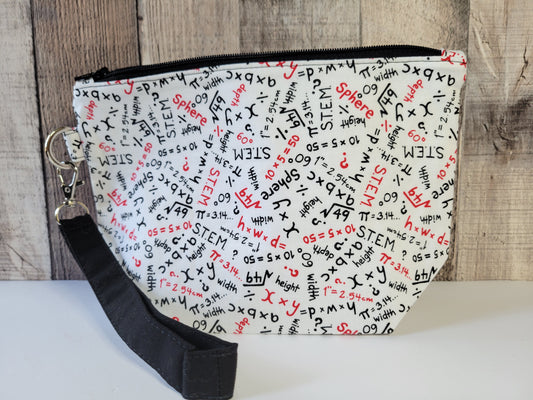 Math Standing Zipper Pouch with Wrist Strap