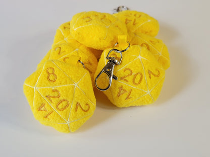 Llaveros de peluche con dados D20
