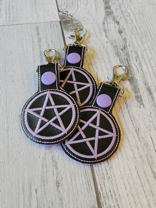 Pentacle Embroidered Keychains