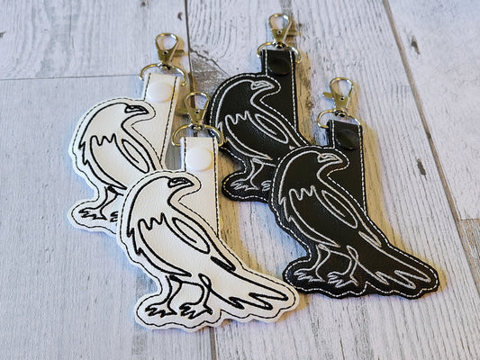Raven Embroidered Keychain