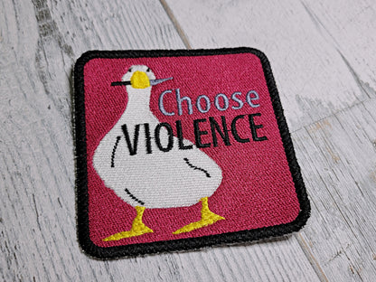 Choose Violence Duck Square Iron-On Patch