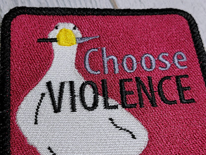Choose Violence Duck Square Iron-On Patch