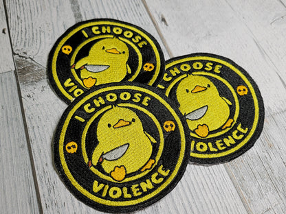 I Choose Violence Duck Iron-On Patch
