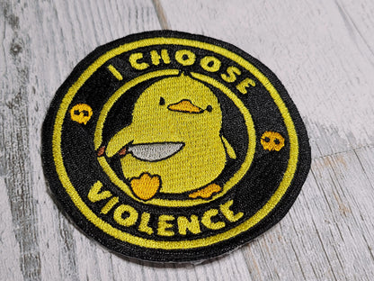 I Choose Violence Duck Iron-On Patch