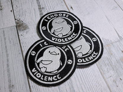 I Choose Violence Duck Iron-On Patch