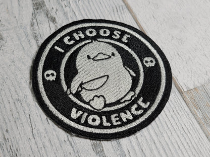 I Choose Violence Duck Iron-On Patch