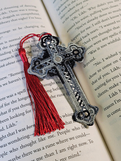 Marcapáginas de cruz de encaje independiente