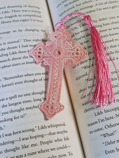 Marcapáginas de cruz de encaje independiente