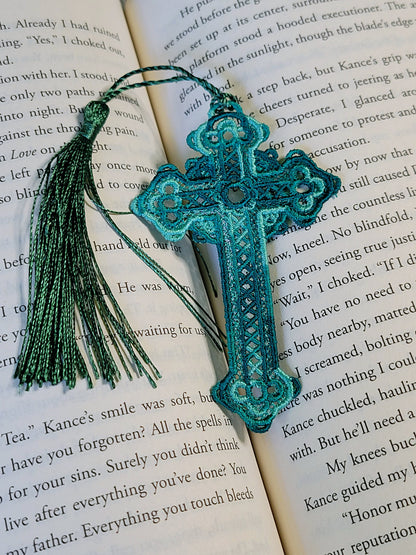 Marcapáginas de cruz de encaje independiente