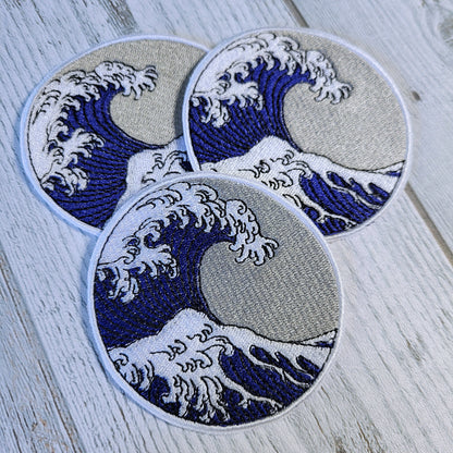 Hokusai the Great Wave Embroidered Patch