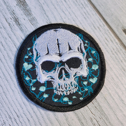 Skull Floral Iron-on Patch