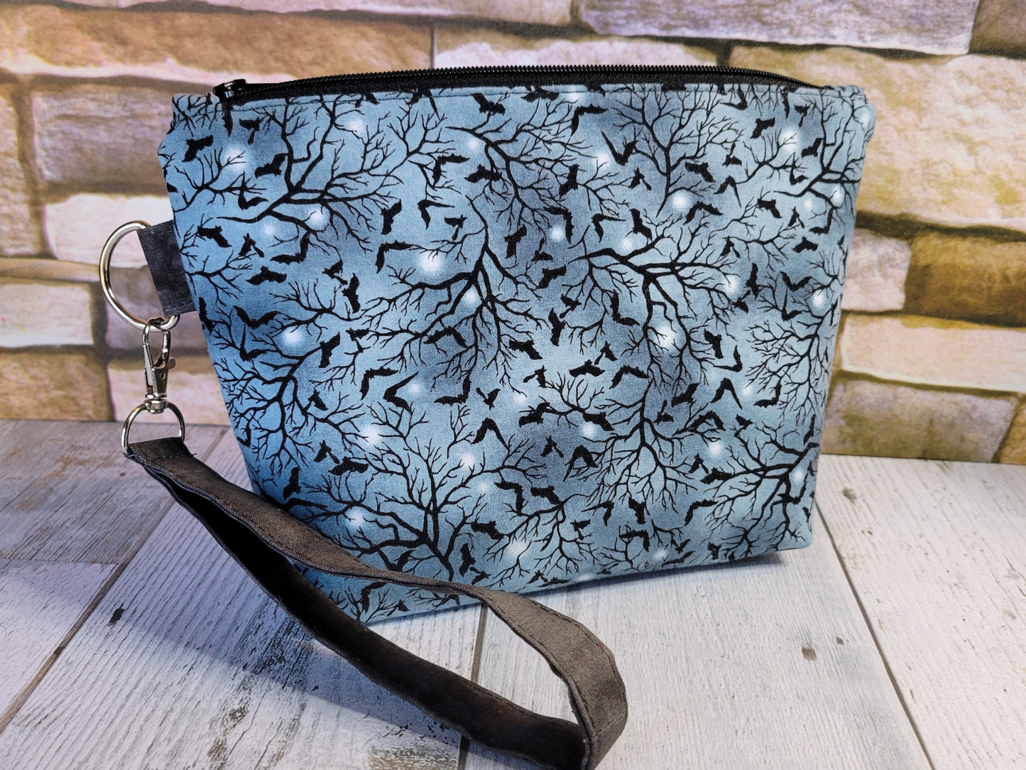 Bats Zipper Pouch with Wrist Strap