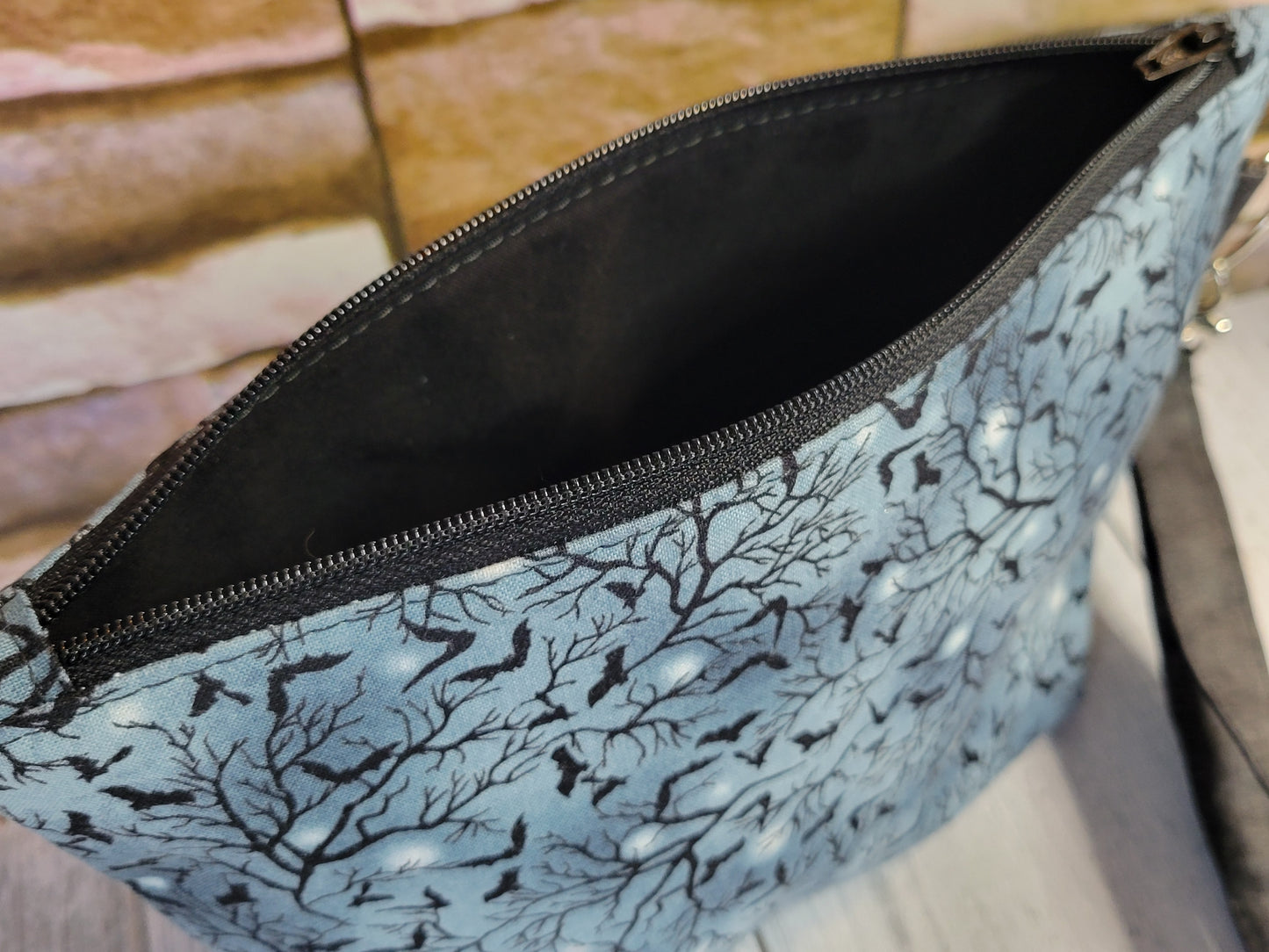 Bats Zipper Pouch with Wrist Strap