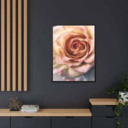 Romance Pink Rose Matte Framed Canvas