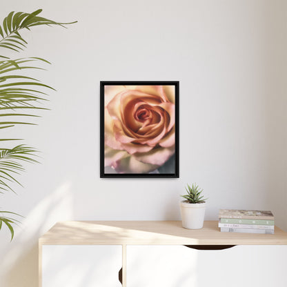 Romance Pink Rose Matte Framed Canvas