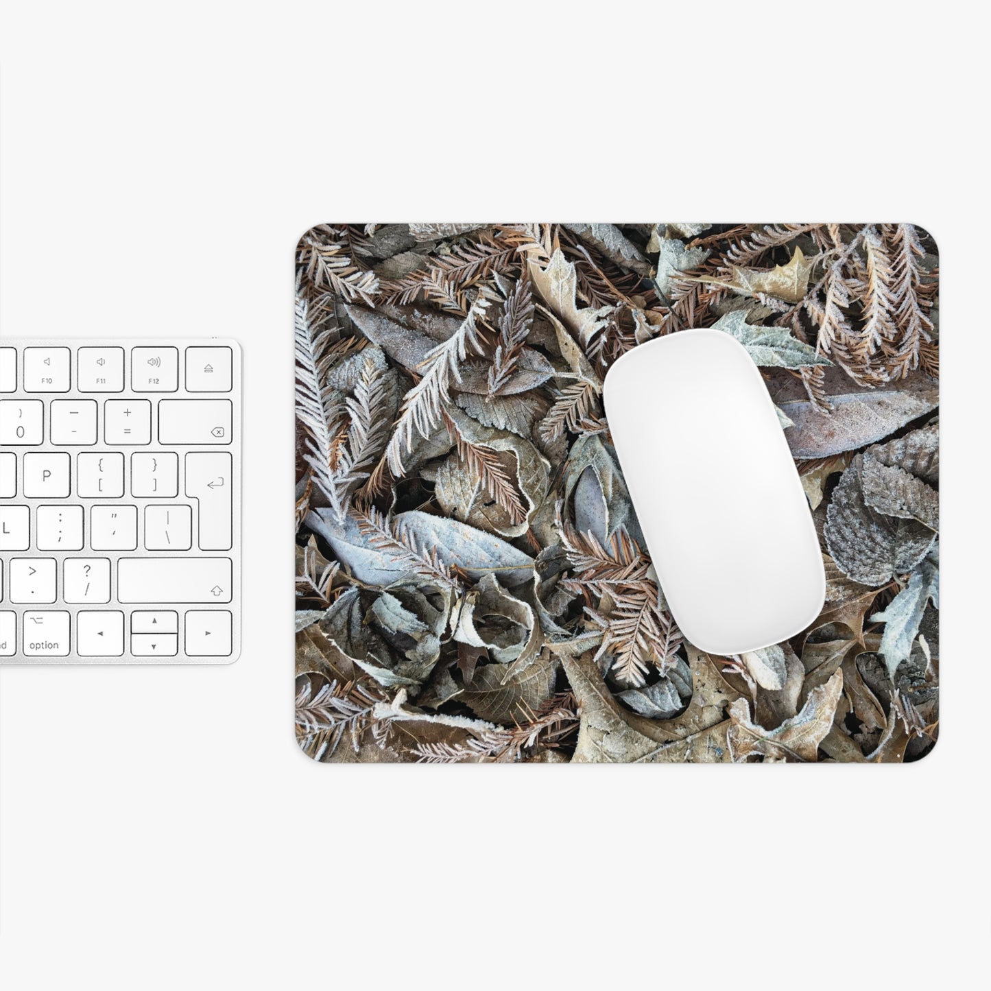 Frosty Leaves Mouse Pad