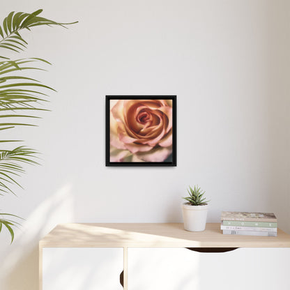 Romance Pink Rose Matte Framed Canvas