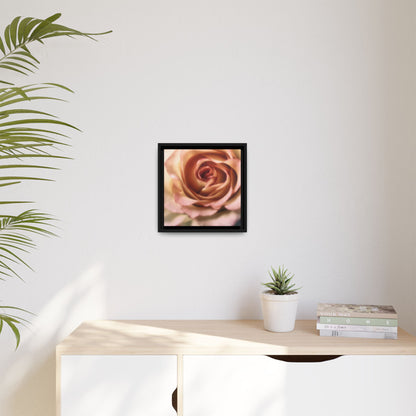 Romance Pink Rose Matte Framed Canvas