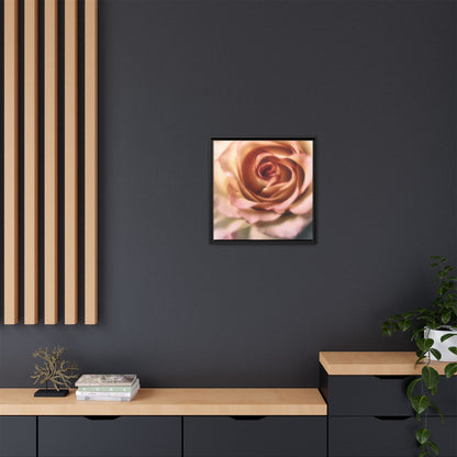 Romance Pink Rose Matte Framed Canvas