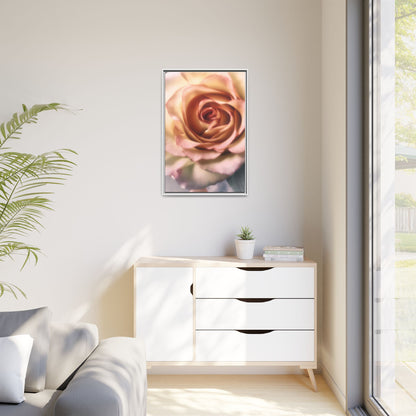 Romance Pink Rose Matte Framed Canvas